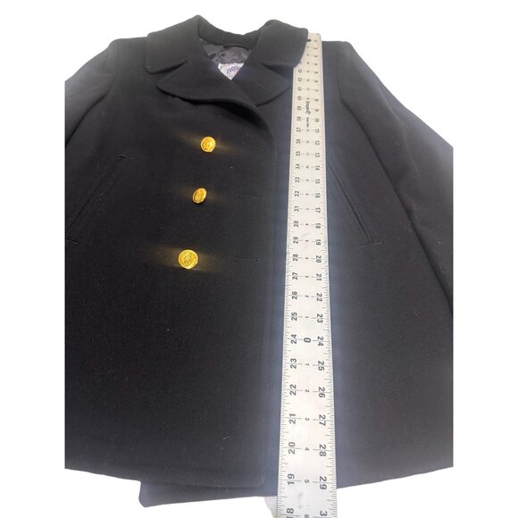 US Navy/DSCP Quarterdeck Collection Pea Coat Blazer Womens 14R Black Wool - Picture 10 of 16